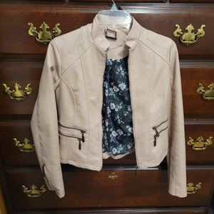JouJou Dusty Rose Pink Leather Jacket XS Never Worn
